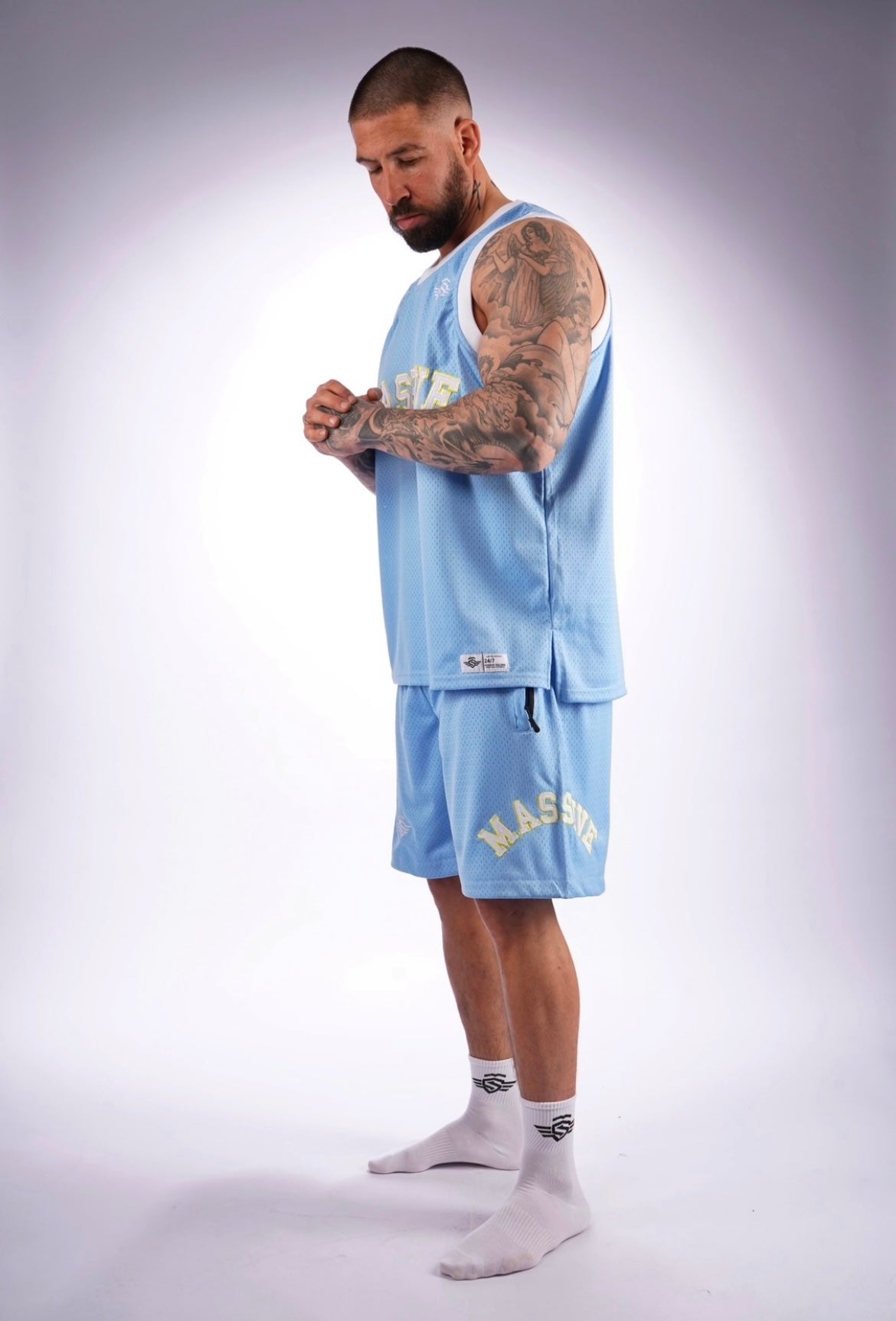 Massive Basketball Shorts light Blue